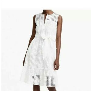 J. Crew White Eyelet Midi Dress